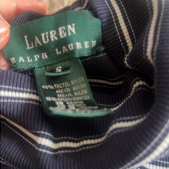 Ralph Lauren stripe turtleneck short sleeve. - Picture 3 of 3